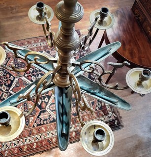 SABBATH CHANDELIER with birds & "star" oil fonts