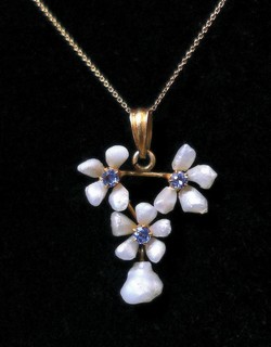 'FORGET ME NOTS' American Art Nouveau Pendant