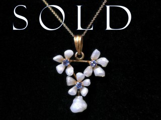 'FORGET ME NOTS' American Art Nouveau Pendant