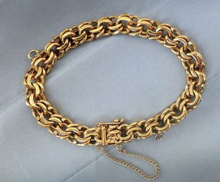 'BYZANTINE' (interlaced links)18k Yellow Gold Bracelet, heavy, supple & fineish