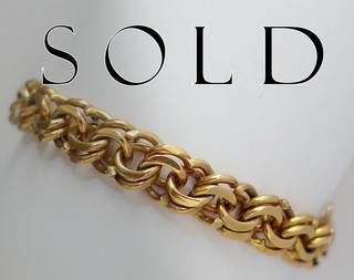 'BYZANTINE' (interlaced links)18k Yellow Gold Bracelet, heavy, supple & fineish