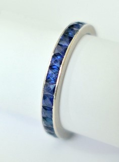 VIVID NATURAL BLUE SAPPHIRES, French Cut, channel-set