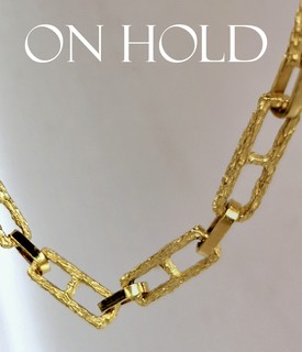 27" TEXTURED SOLID LINKS 18K GOLD NECK CHAIN