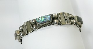 FIVE ABALONE SHELL RECTANGLES