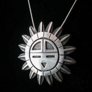 HOPI SUN FACE KACHINA Pendant Pin