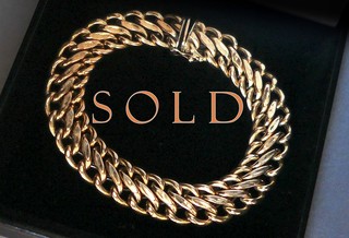 14K  "Double Wheat & Chevron" Links Bracelet