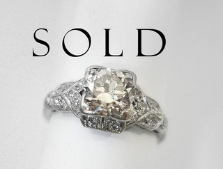 1920's ART DECO 1.48 carats DIAMONDS IN PLATINUM