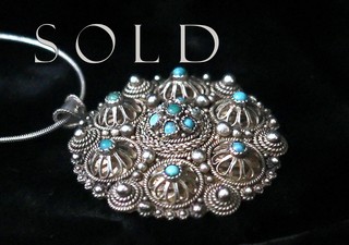 INTRICATE FILIGREE & TURQUOISE IN HIGH PURITY SILVER