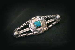 EARLY & FINE NAVAJO SILVER WITH VIBRANT TURQUOISE