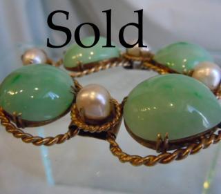 CHINESE Translucent 'Moss in Snow' JADE BRACELET