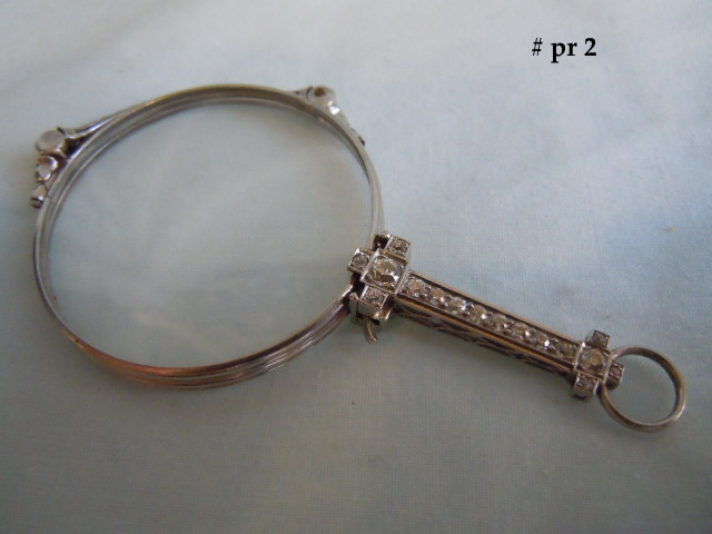 LORGNETTE, EDWARDIAN, SIXTEEN DIAMONDS & PLATINUM