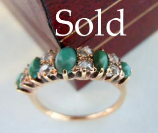 PERSIAN TURQUOISE, Diamonds & Gold Ring