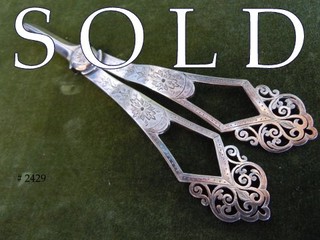 Grape Shears, 19th century, coin silver