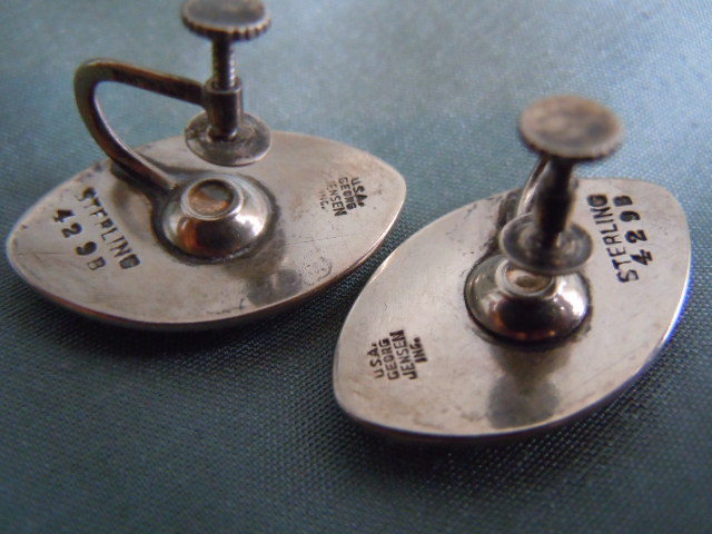 Earrings, reverse with identifying marks