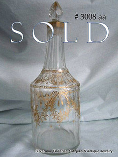 10" HIGH STYLE 18th century Gold Gilt Decanter