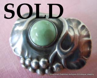 TURQUOISE Art Nouveau Georg Jensen Brooch