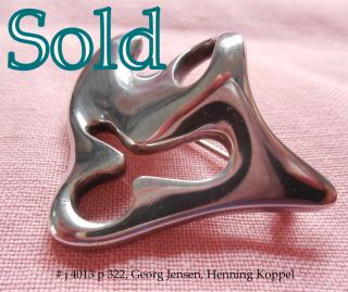 SPLASH pin, 1946 Henning Koppel design, Georg Jensen # 322