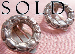 WREATH  ear clips, Georg Jensen # 104