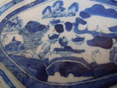 detail of hand painted scene