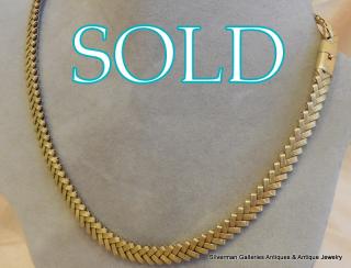 WOVEN GOLD antique choker necklace