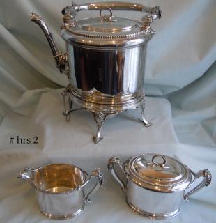 Kettle on Stand, Covered Sugar, Cream Pitcher