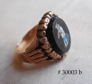 FLUTE PLAYER Roman Micromosaic 14k Rose Gold Ring