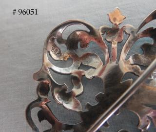verso detail, showing "800" silver mark