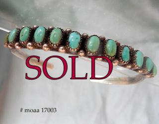 NAVAJO / ZUNI turquoise & silver cuff bracelet