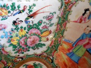 interior detail, bird & butterfly on fruit and flowers, alternate with mandarins panels