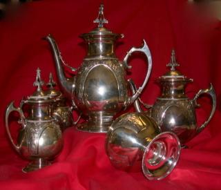 Five piece coffee and tea service, plus tray (Tray is not shown in this photo)