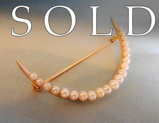 EDWARDIAN CRESCENT of Natural Pearls in rose gold