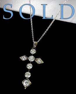 EDWARDIAN DIAMOND CROSS necklace, circa 1915