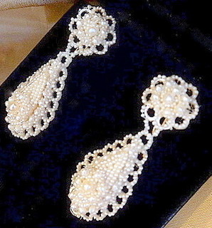 STRUNG NATURAL PEARLS Victorian Wedding Earrings