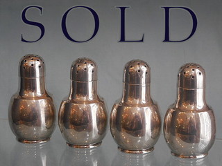 TIFFANY & CO set of four Antique Fine Heavy Pear-shape salt shakers