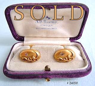 Boxed American Art Nouveau Cufflinks