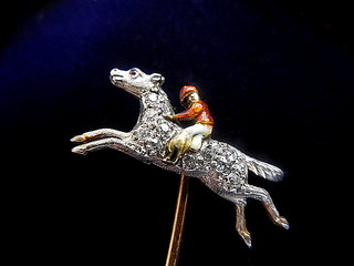 Diamonds  HORSE AND JOCKEY Stickpin