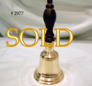 TABLE BELL, 6", Sterling, with turned Ebony handle