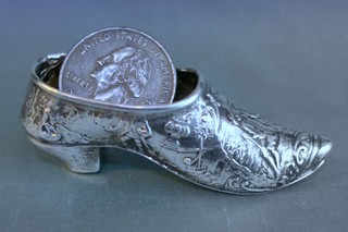 Antique Repousse Silver MINIATURE SHOE