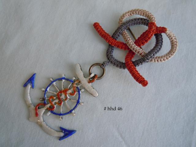 Red, White and Blue Enameled on Bronze Anchor