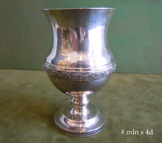 Thistle Bowl footed Coin Silver Goblet