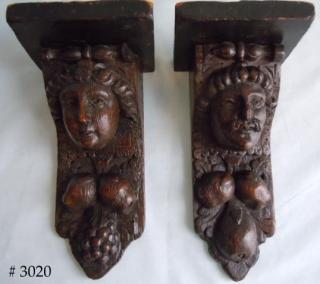 pair, each above assorted fruits, below balustre turning