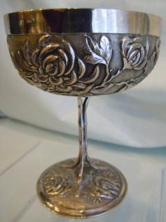 CHRYSANTHEMUMS Silver Coupe Champagne, circa 1909, Qing Dynasty