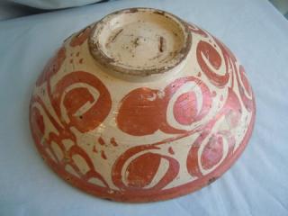 copper lustre conical bowl, exterior